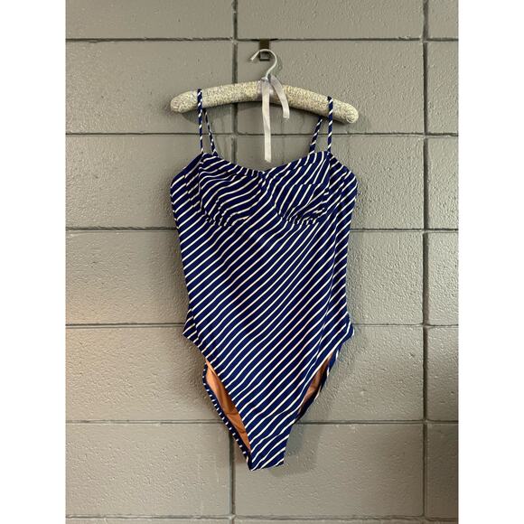 NWT Women’s J.Crew Nautical Balconette Underwire One-Piece Swimsuit size 16 - Picture 3 of 6